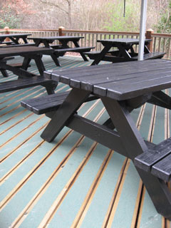 wood decking eating area